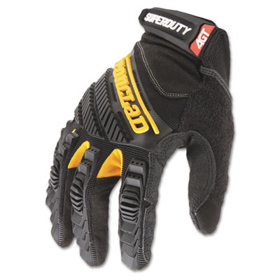 Ironclad SuperDuty Gloves, EN388: 4132, 12" Long, Large, Black/Yellow, Pair (SDG204L)