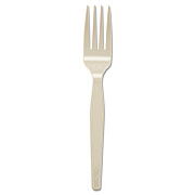 Dixie Heavy Mediumweight Polystyrene Forks, 6.31", Champagne, Dense Pack, 1,000/carton (FM117)