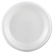 Plastifar Foam Dinnerware, Plate, 9" dia, White, 25/Pack, 20 Packs/Carton (12003)
