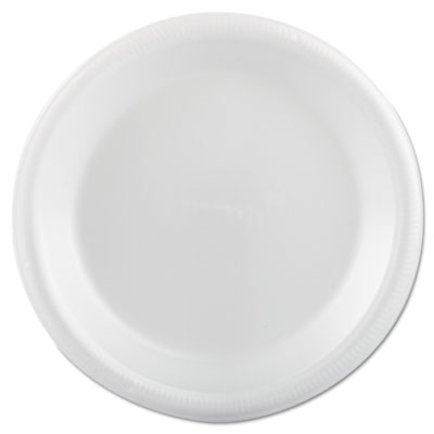 Plastifar Foam Dinnerware, Plate, 9" dia, White, 25/Pack, 20 Packs/Carton (12003)