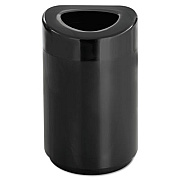 Safco Open Top Round Waste Receptacle, 30 gal, Steel, Black (9920BL)