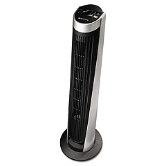 Bionaire Remote Control Tower Fan, Five Speeds, Black/Silver (BTF4011ARBU)