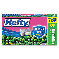 Hefty Slider Bags, 1 qt, 2.5 mil, 7" x 8", Clear, 315/Carton (R82235CT)