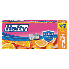 Hefty Slider Bags, 1 gal, 1.5 mil, 10.56" x 11", Clear, 30/Box (R81430)