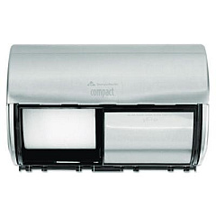 Georgia Pacific Professional Compact Coreless Side-by-Side Double Roll Tissue Dispenser, 10.13 x 6.75 x 7.13, Stainless Steel (56798)