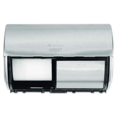 Georgia Pacific Professional Compact Coreless Side-by-Side Double Roll Tissue Dispenser, 10.13 x 6.75 x 7.13, Stainless Steel (56798)