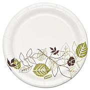 Dixie Pathways Soak Proof Shield  Heavyweight Paper Plates, WiseSize, 5.88" dia, Green/Burgundy, 500/Carton (SXP6WS)