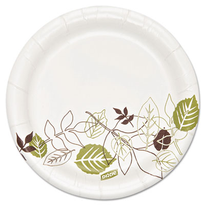 Dixie Pathways Soak Proof Shield  Heavyweight Paper Plates, WiseSize, 5.88" dia, Green/Burgundy, 500/Carton (SXP6WS)