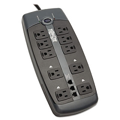 Tripp Lite Protect It! Surge Protector, 10 Outlets, 8 ft Cord, 2395 Joules, Black (TLP1008TEL)