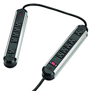 Fellowes Split Metal Surge Protector, 10 AC Outlets, 6 ft Cord, 1,250 J, Black/Silver (99082)