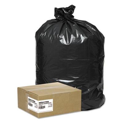 Handi-Bag Super Value Pack Contractor Bags, 42 gal, 2.5 mil, 33" x 48", Black, 50/Carton (WEB1CTR50)