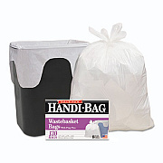 Handi-Bag Super Value Pack Can Liners, 8 gal, 0.6 mil, 22" x 24", White, 130/Box (HAB6FW130)