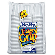 Hefty Easy Grip Disposable Plastic Bathroom Cups, 3oz, White, 150/pack (C20315)