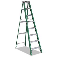 Louisville FIBERGLASS STEP LADDER, 8 FT WORKING HEIGHT, 225 LBS CAPACITY, 7 STEP, GREEN/BLACK (FS4008)
