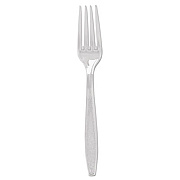 Dart Guildware Heavyweight Plastic Cutlery, Forks, Clear, 1000/Carton (GDC5FK0090)