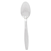 Dart Guildware Heavyweight Plastic Cutlery, Teaspoons, Clear, 1000/Carton (GDC7TS0090)