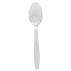 Dart Guildware Heavyweight Plastic Cutlery, Teaspoons, Clear, 1000/Carton (GDC7TS0090)