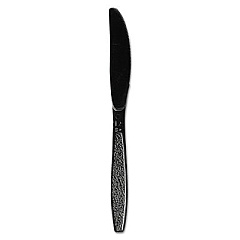 Dart Guildware Heavyweight Plastic Knives, Black, 1000/Carton (GDR6KN)