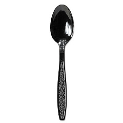 Dart Guildware Heavyweight Plastic Teaspoons, Black, 1000/Carton (GDR7TS)
