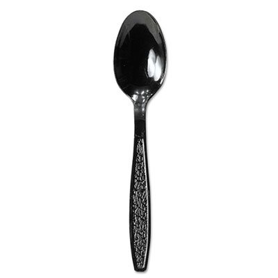 Dart Guildware Heavyweight Plastic Teaspoons, Black, 1000/Carton (GDR7TS)