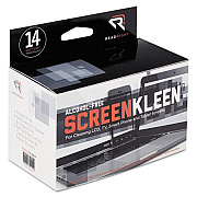 Read Right ScreenKleen Alcohol-Free Wipes, Cloth, 5 x 5, Unscented, 14/Box (RR1291)