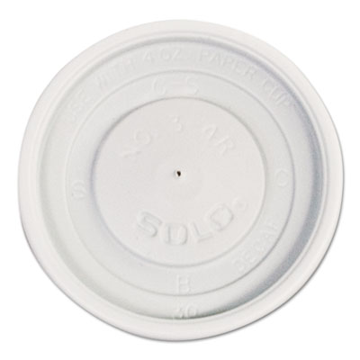 SOLO Polystyrene Vented Hot Cup Lids, Fits 4 oz Hot Cups, Plastic, White, 100/Pack, 10 Packs/Carton (VL34R0007)