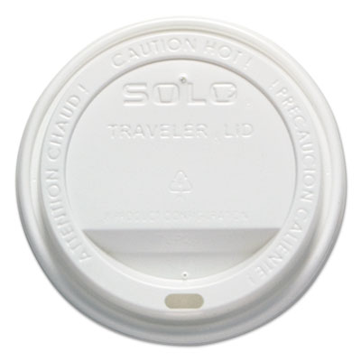 Dart Traveler Cappuccino Style Dome Lid, Fits 12 oz to 16 oz Hot Cups, White, 50/Pack, 6 Packs/Carton (OFTL160007)