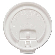 Dart Lift Back and Lock Tab Cup Lids for Foam Cups, Fits 10 oz Trophy Cups, White, 100/Pack (DLX10RPK)