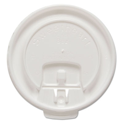 Dart Lift Back and Lock Tab Cup Lids for Foam Cups, Fits 8 oz Trophy Cups, White, 100/Pack (DLX8RPK)