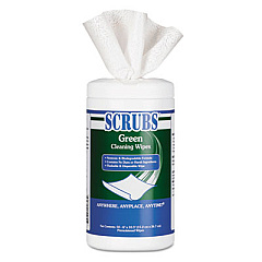 SCRUBS GREEN CLEANING WIPES, 6 X 10.5, 50/CONTAINER, 6 CONTAINERS/CARTON (91856CT)