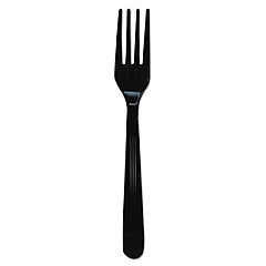 GEN Heavyweight Cutlery, Forks, 7", Polypropylene, Black, 1000/carton (GENHYBFK)