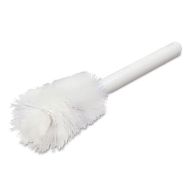 Carlisle Sparta Handle Bottle Brush for Pint Bottles, White Polyester Bristles, 4.5" Brush, 7.5" White Plastic Handle 12/Carton (4046600CT)