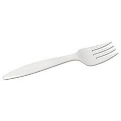 Dixie Mediumweight Polypropylene Cutlery, Fork, White, 1,000/Carton (PFM21S)