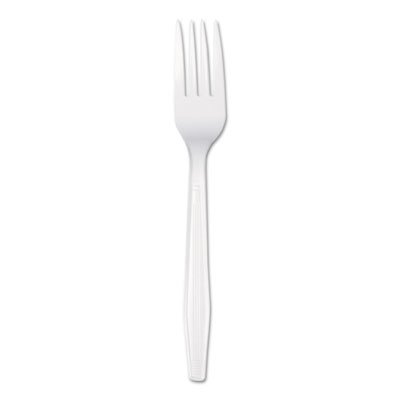 Boardwalk Mediumweight Polystyrene Cutlery, Fork, White, 100/Box (BWKBXFORKCT)