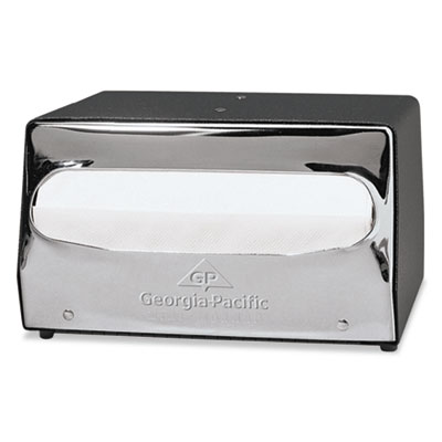 Georgia Pacific Professional Mini MorNap Mini-Fold Tabletop Napkin Dispenser, 7.9 x 11.5 x 4.9, Black/Chrome (51202CT)