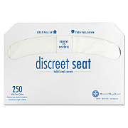 HOSPECO Discreet Seat Half-Fold Toilet Seat Covers, 14.25 x 16.5, White, 250/Pack, 20 Packs/Carton (DS5000CT)