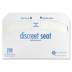 HOSPECO Discreet Seat Half-Fold Toilet Seat Covers, 14.25 x 16.5, White, 250/Pack, 20 Packs/Carton (DS5000CT)