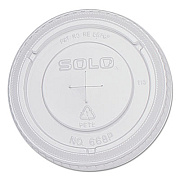 Dart PETE Flat Straw-Slot Cold Cup Lids, Fits 16 oz Cups, Clear, 100/Pack, 10 Packs/Carton (668TS)