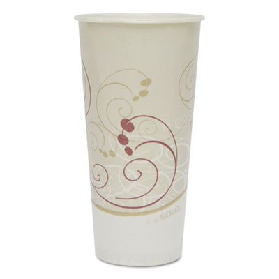 SOLO Symphony Treated-Paper Cold Cups, 22 oz, White/Beige/Red, 50/Bag, 20 Bags/Carton (RS22NSYM)
