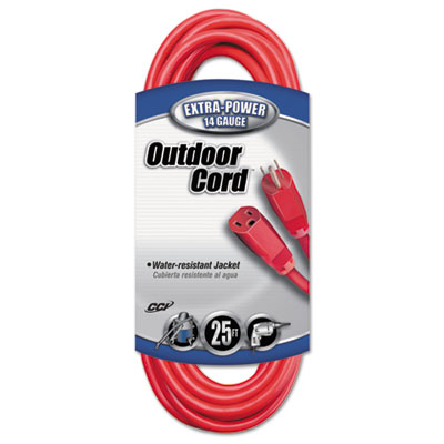CCI Vinyl Outdoor Extension Cord, 25ft, 15 Amp, Red (02407)
