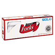 SOLO Cup Company Heavyweight Plastic Cutlery, Forks, White, 6.41", 500/Carton (827263)