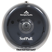 Georgia Pacific Professional SofPull Mini Center-Pull Single-Roll Bath Tissue Dispenser, 8.75 x 7 x 9, Smoke (56513)