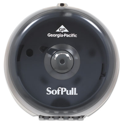 Georgia Pacific Professional SofPull Mini Center-Pull Single-Roll Bath Tissue Dispenser, 8.75 x 7 x 9, Smoke (56513)