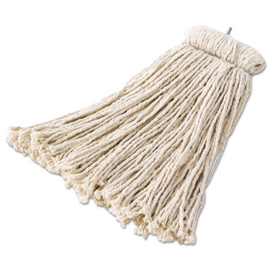 Rubbermaid Commercial Premium Bolt-On Cut-End Mop Head, Cotton, 20oz, White (F16700)