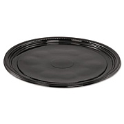 WNA Caterline Casuals Thermoformed Platters, 12" Diameter, Black. Plastic, 25/Carton (A512PBL)