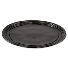 WNA Caterline Casuals Thermoformed Platters, 12" Diameter, Black. Plastic, 25/Carton (A512PBL)