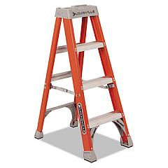 Louisville FIBERGLASS HEAVY DUTY STEP LADDER, 23" WORKING HEIGHT, 300 LBS CAPACITY, 3 STEP, ORANGE (FS1504)