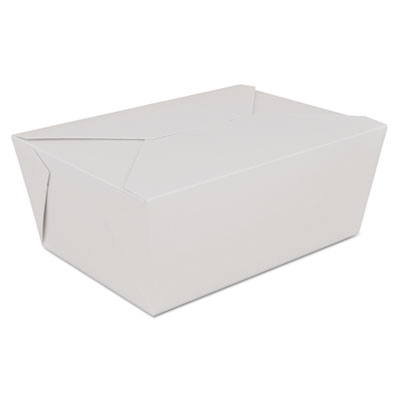 SCT ChampPak Retro Carryout Boxes, #4, 7.75 x 5.5 x 3.5, White, Paper, 160/Carton (0774)