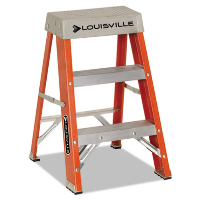 Louisville FIBERGLASS HEAVY DUTY STEP LADDER, 26" WORKING HEIGHT, 300 LBS CAPACITY, 2 STEP, ORANGE (FS1502)