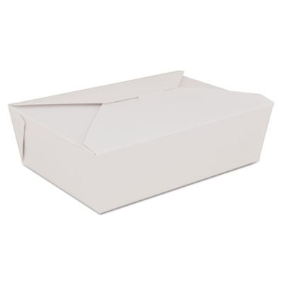 SCT ChampPak Retro Carryout Boxes, #3, 7.75 x 5.5 x 2.5, White, Paper, 200/Carton (0773)